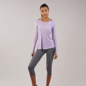 Gymshark Cross Back Long Sleeve Top Lilac Medium